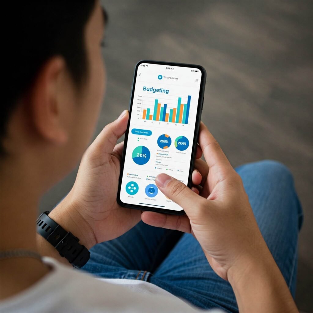 Budgeting app on smartphone