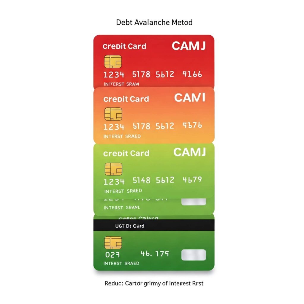 Debt avalanche method visualization.