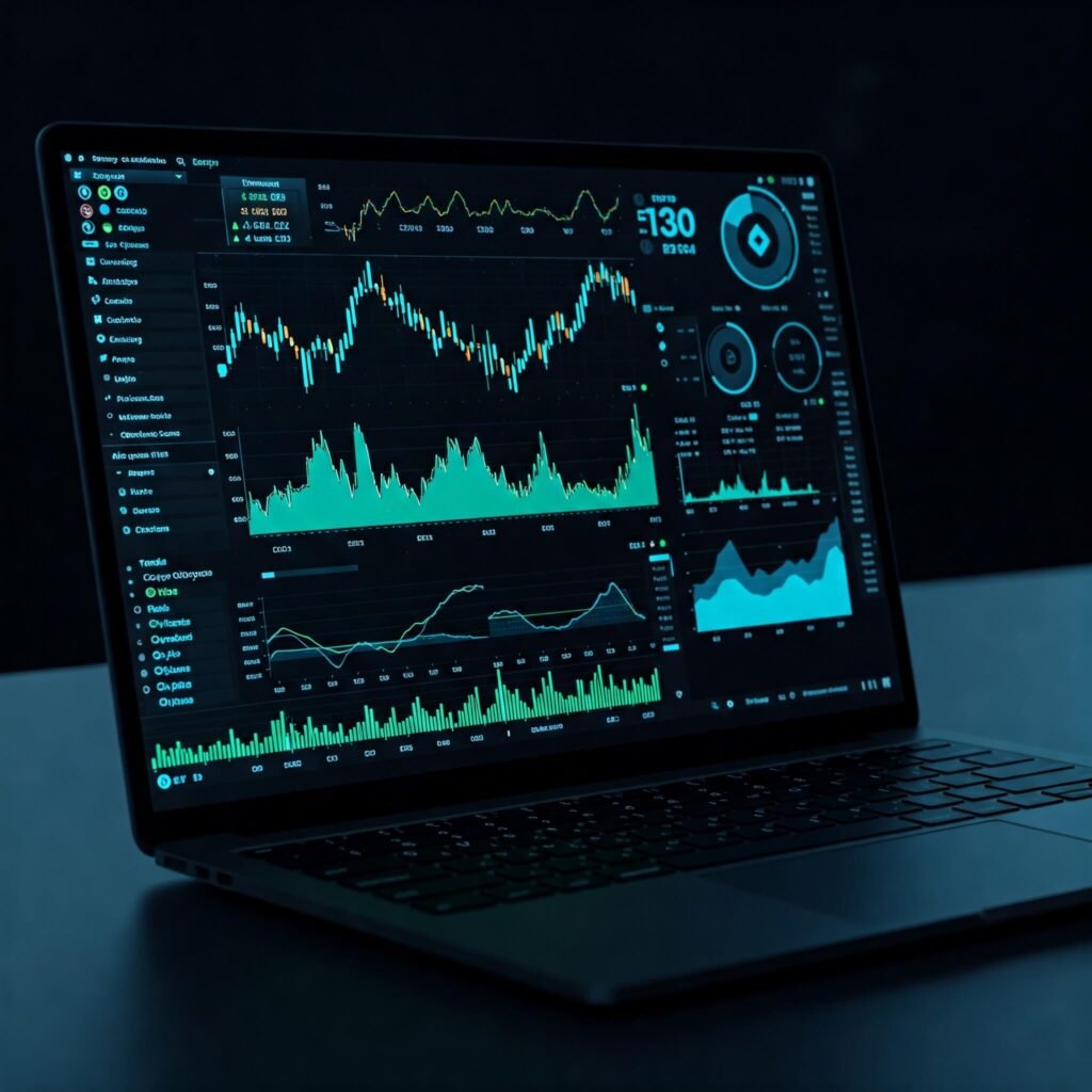 Crypto Exchange Dashboard on Laptop
