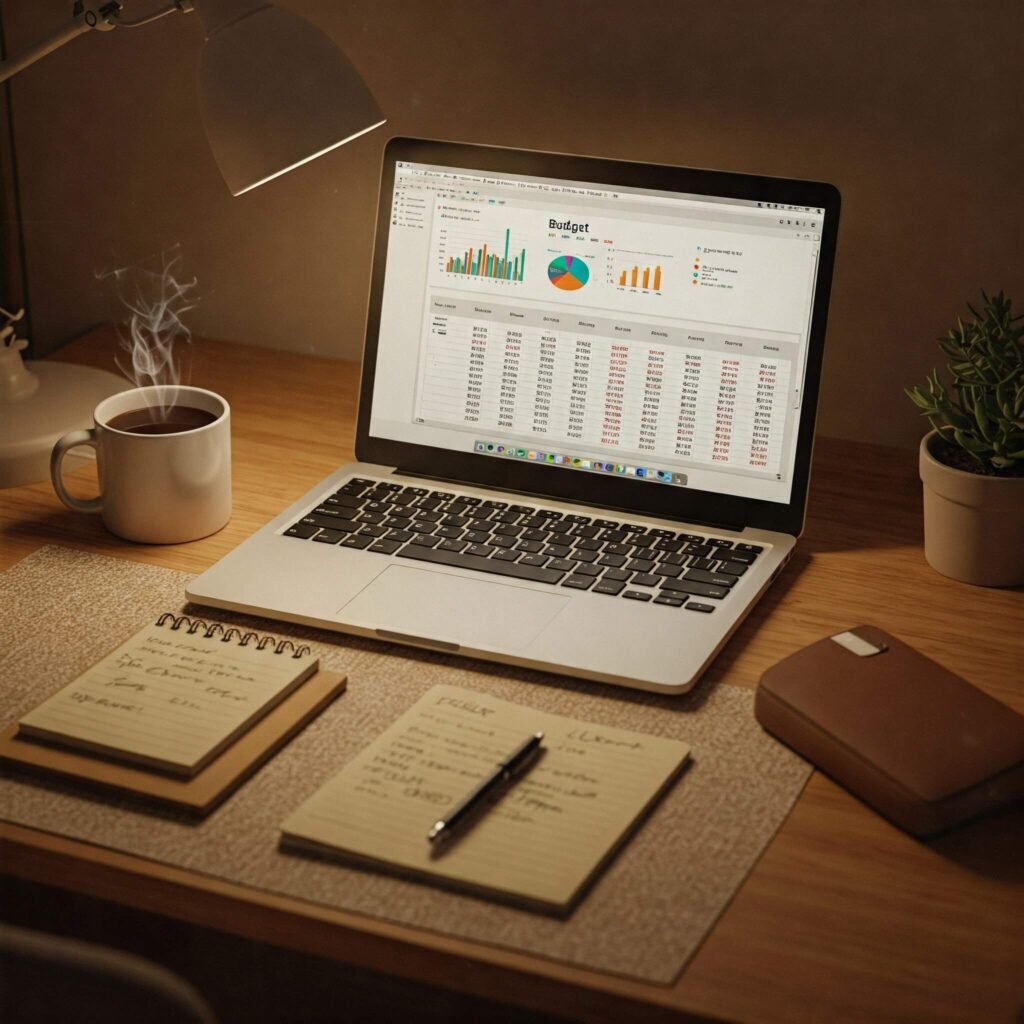 Budgeting Workspace with Laptop