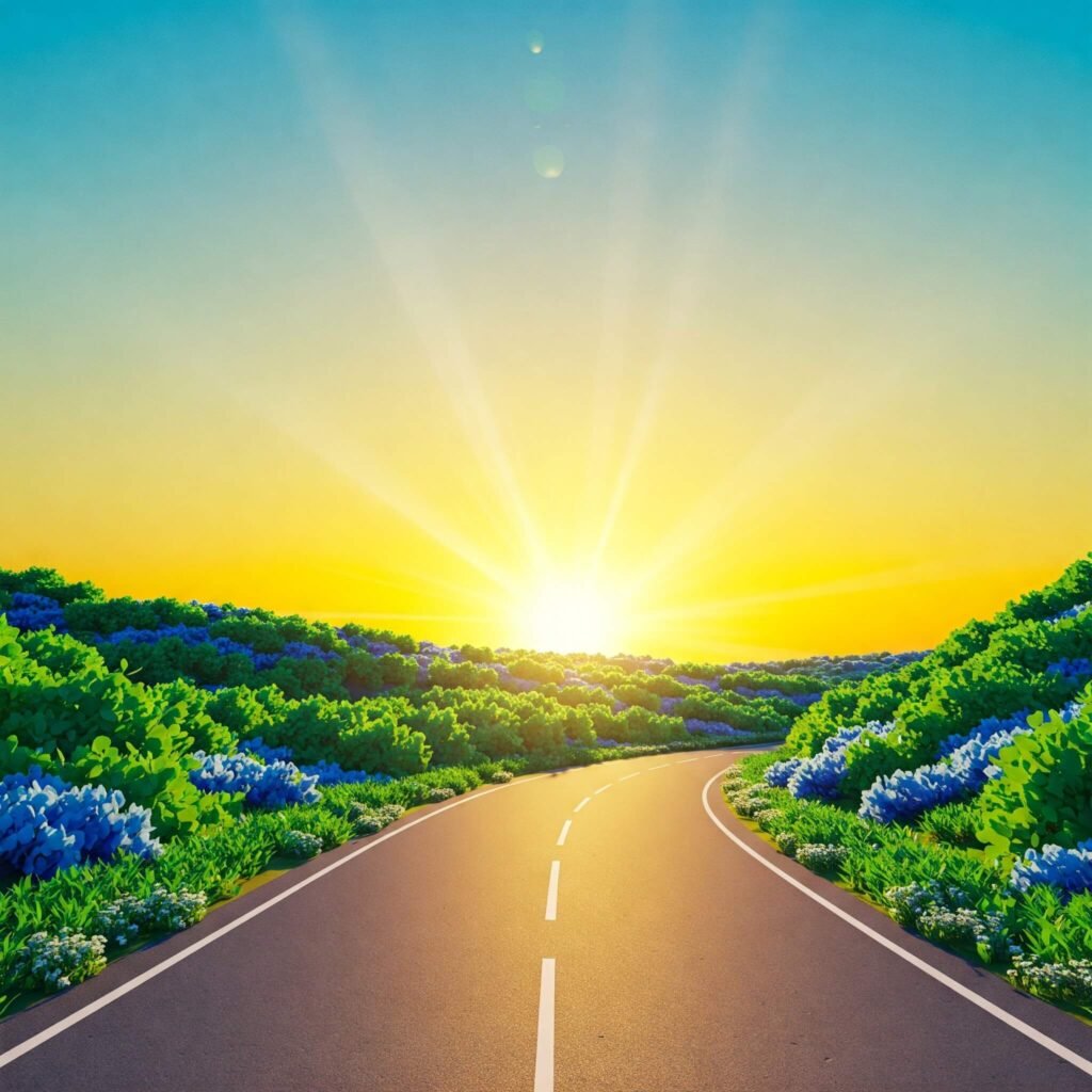 Road to a bright horizon.