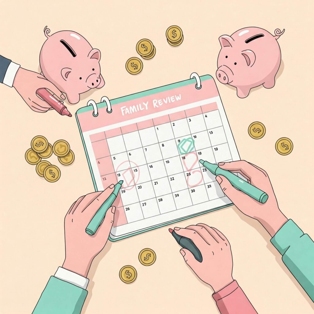 Family budget calendar.