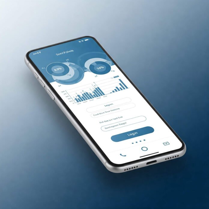 Mobile banking app on sleek smartphone