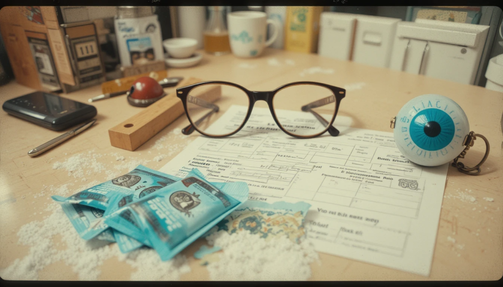 a half-filled vision insurance form,