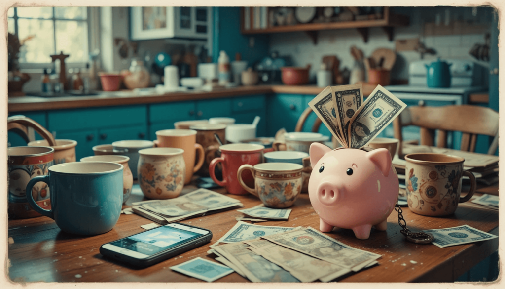 my chipped coffee mug half in frame.