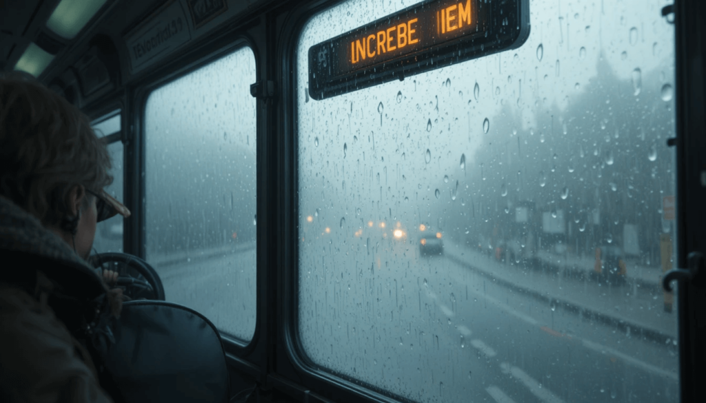 rainy commute angle on a portfolio gem